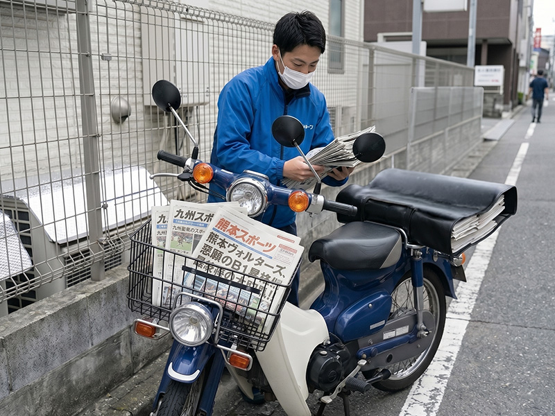 コンビニへの新聞配送